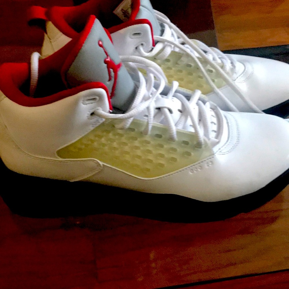 Jordan’s white with red trimmings 9.5